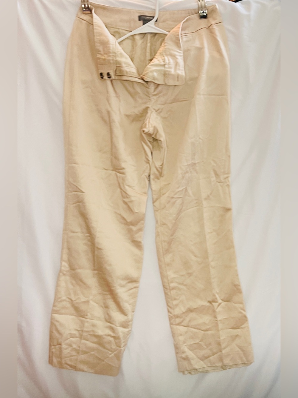 Ann Taylor Petites Margo Dress Pants Size 8P Beige Khaki Wide Leg Trouser